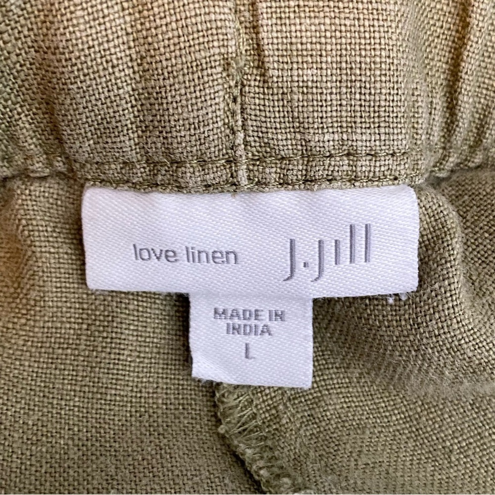 J. Jill Olive Khaki Love Linen Wide Leg Pants - Picture 8 of 9